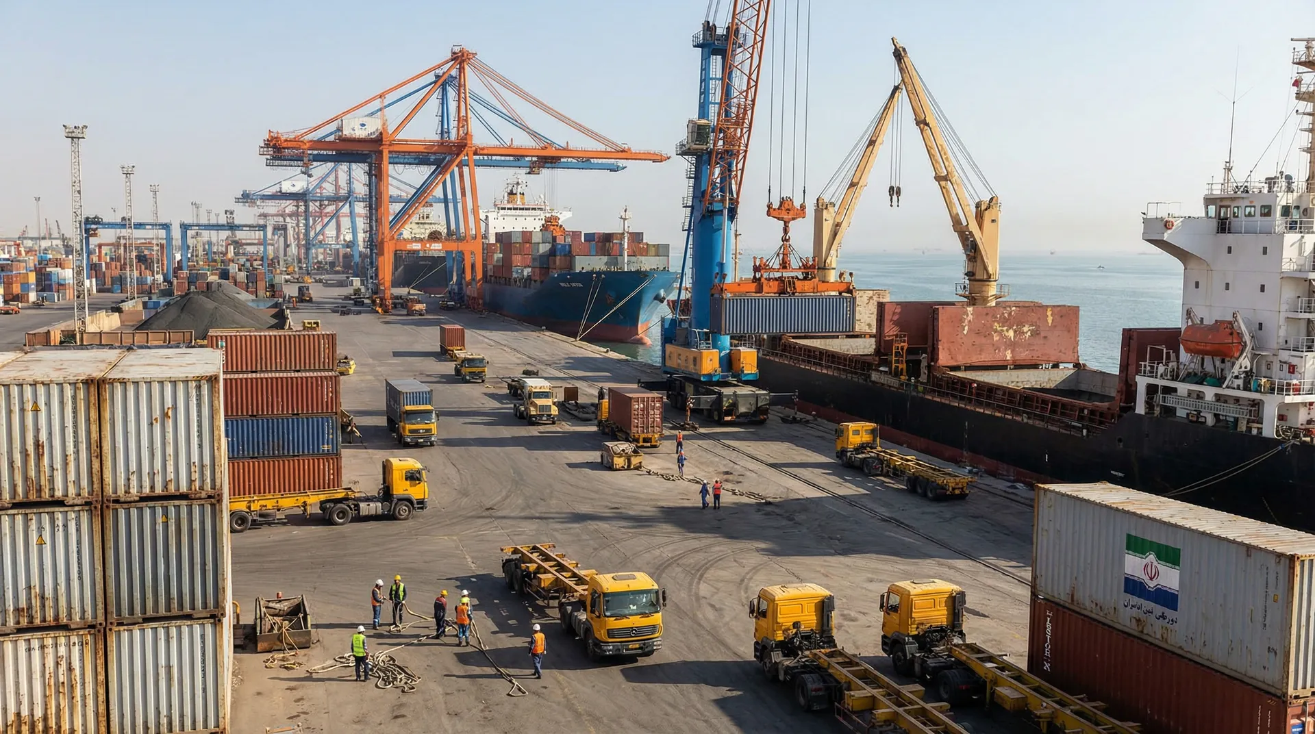 ईरान के बंदरगाह बिना रुके कार्गो की लय बनाए रखते हैं